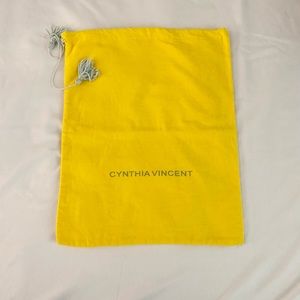 Cynthia Vincent Yellow Dust Bag blue Tassel travel shoe bag
